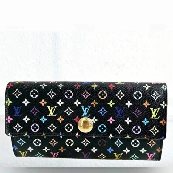 Louis Vuitton Handbags - Louis Vuitton Black Murakami Monogram Multicolore Long Sarah Wallet